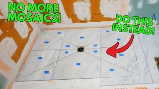 Large Format Tile on a Shower Floor (Envelope Cut Tutorial)