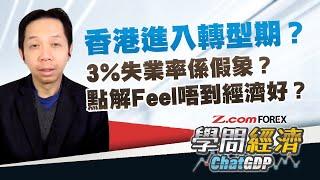 香港進入轉型期？3%失業率係假象？點解Feel唔到經濟好？| 羅家聰 學問經濟ChatGDP | Z.com Forex