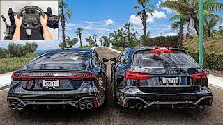 Audi RS7 Sportback & Audi RS6 Avant | Forza Horizon 5 | Steering Wheel Gameplay