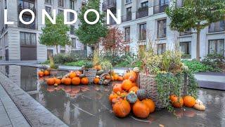 Chelsea London City Walk at Halloween, Sloane Square to Cheyne Walk via King's Road, London Autumn