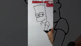 How to draw Bart Simpson for kids is easy  Drawing and coloring together #shorts