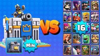 TORRE DE CORONAS NIVEL MIN vs TODAS LAS CARTAS AL 16 | Clash Royale