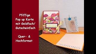 Pfiffige Pop-up Karte mit Geldfach oder Gutscheinfach - besondere Kartenform - Stampin´ Up!®