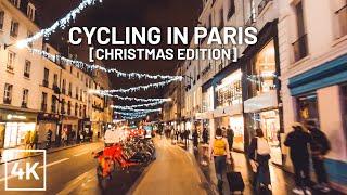 CYCLING IN PARIS at CHRISTMAS (4K)(POV)(Place de la Bastille - Place de la Nation)