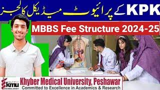 KPK Private Medical Colleges Fee Structure 2024-25 || private MBBS Fee @MuhammadSanaullah11