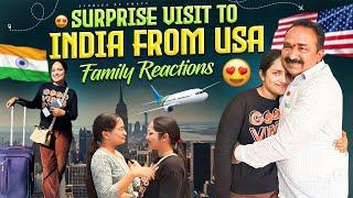 Surprise visit to India from USA |parents shocking reaction Family reactions#parentsreaction