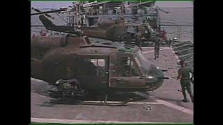 UH 1 Gunship Coming To The Rescue, Actual Vietnam Footage Shooting enemy sampans. called in by PBR.