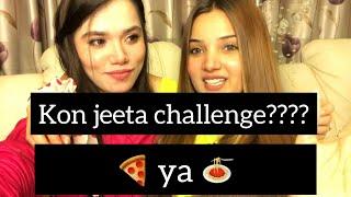 Kon jeeta challenge?? || Kisney khaya pizza ya pasta???|| Abiha ya Rabeeca || BTS