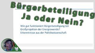 „Wie gut funktioniert Bürgerbeteiligung bei Großprojekten der Energiewende“ H2AS-Vortragsreihe