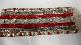 Beaded Trims,Hand Embroidery Borders,Crystal Beads Beaded Borders,