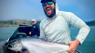 SALMON fishing on Rogue River Bay at Gold Beach Oregon