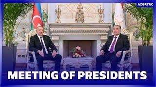 President Ilham Aliyev held one-on-one meeting with President of Tajikistan Emomali Rahmon