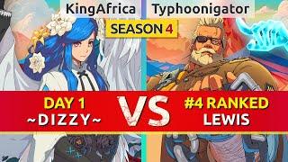 GGST ▰ KingAfrica4 (Day 1 Dizzy) vs Typhoonigator (#4 Ranked Goldlewis). Guilty Gear Strive Gameplay