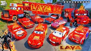 GTA 5 - Stealing LAVA MCQUEEN CARS with Franklin! (Real Life Cars #187)