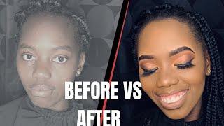 Makeup transformation | easy makeup tutorial | watch me do my client’s makeup | Namibian YouTuber