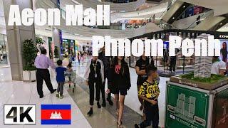 ️4K  Aeon Mall Phnom Penh | Aeon 1 Shopping Mall Walking Tour | Sangkat Tonle Basak | Cambodia