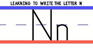 Write the Letter N - ABC Writing for Kids - Alphabet Handwriting by 123ABCtv