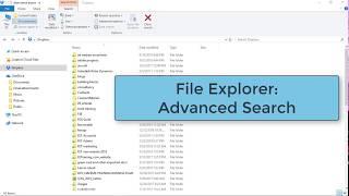 File Explorer - advanced search methods