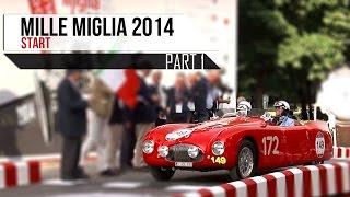 MILLE MIGLIA 2014 - THE START PART 1 - ALFA ROMEO BMW FERRARI FIAT JAGUAR | Engine sounds | SCC TV