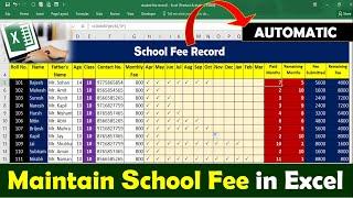 Create Automatic Student Fee Management in MS Excel | MS Excel | #ms_excel