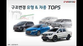 자동차 구조변경 유형  차종 TOP5