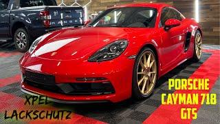 Porsche 718 Cayman GTS XPEL Lackschutz Frontbereich erweitert custommade by CR CarWrapping in Wü