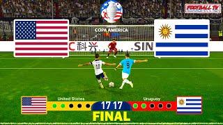 USA vs URUGUAY - Penalty Shootout | Final Copa America 2024 | Pulisic vs Suarez | PES Gameplay PC