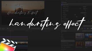 Efeito de HANDWRITING no Lettering / Final Cut Pro Tutorial