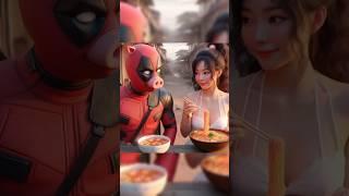 EP 6. adorable Deadpool Piglet make his girlfriend happy #shorts #short #cute  #deadpool #superhero