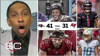 ESPN reacts to Lamar Jackson's 5 TD performance? - Ravens CRUSH Bucs? - Cardinals top Chargers?