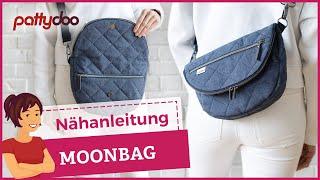 Die MUSST du nähen! Raffinierte Moonbag Umhängetasche  Aufklappbar & mit Reißverschlussfächern