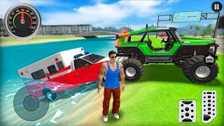 Ambulance and Monster Truck Driving in Open World Game - Go to Town 6 - Android Gameplay