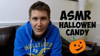 ASMR Whisper |  Eating Candy Halloween Haul  | Crinkle, Whisper & More