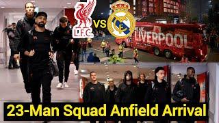 Liverpool's 23-Man Squad Arrives at Anfield, Ready For Real Madrid UCL clash