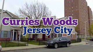 Walk tour inside Curries Woods neighborhood in Jersey City, New Jersey, USA