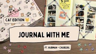 journal with me about my cats // 2 spreads & haul ft. hubman + chubgirl