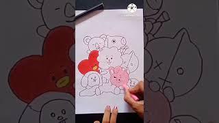 BT21 Drawing | Oil Pastels| Arts with Srushti|#trending #drawing #cartoon #btsarmy #bt21 #bts #art