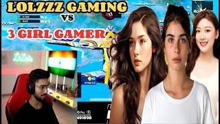 LOLZZZ GAMING VS 3 GIRL STREAMER FIGHT | STREAMER VS STREAMER #bgmi#godlolzzz @JONATHANGAMINGYT