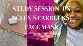 Vlog|Study Session|PN NCLEX|Starbucks Latte| Self Care| Face Mask| Focused|Motivation|