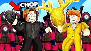 ROBLOX CHOP AND FROSTY FIGHT IN SQUID GAMES AS VIP AND FRONTMAN