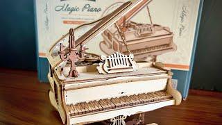 Robotime ROKR Magic Piano Mechanical Self-playing Music Box Timelapse Assembly | 3D Wooden Puzzle