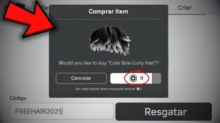 VAZOU NOVOS CÓDIGOS DE CABELOS GRÁTIS NO ROBLOX! *correee para pegar promocodes 2025*
