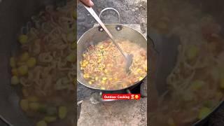 First time outdoor cooking ️ #outdoorcooking #cooking #recipe #shorts