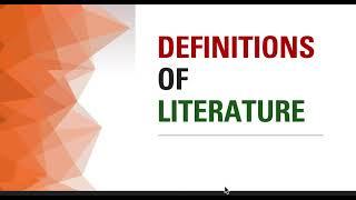 Definitions of Literature (Merriam Webster Dictionary, Ezra Pound, Ryan McGinty, Matt Beachey, L-4)