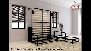 EKO Wall Bed with 'L' Shape Sofa Hardware | Space Saving Bed Hardware | Bed Hardware and Fittings