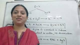 HOW TO DO REACTION OF HALOALKANES WITH KCN / AgCN