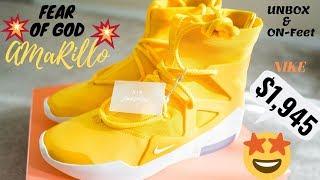 2019 NIKE AIR FEAR OF GOD 1:'' AMARILLO" I UNBOX & ON FEET