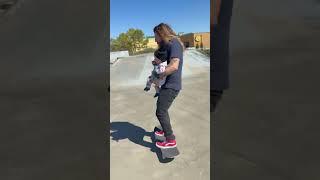 Littlest Grom cruising with dad #skateboarding #skate #wwk #groms