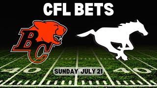 Lions Vs Stampeders CFL Picks | CFL Bets with Picks And Parlays Sunday 7/21 #cfl