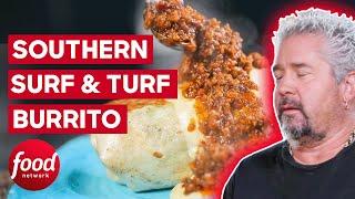 Guy Fieri Tries AMAZING Surf And Turf Burrito | Diners, Drive-Ins & Dives